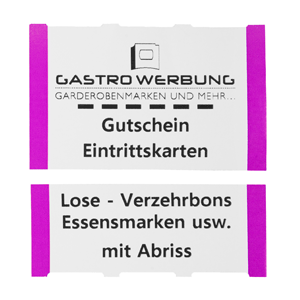 Wertmarke mit Abriss Gastro Werbung Simbeck